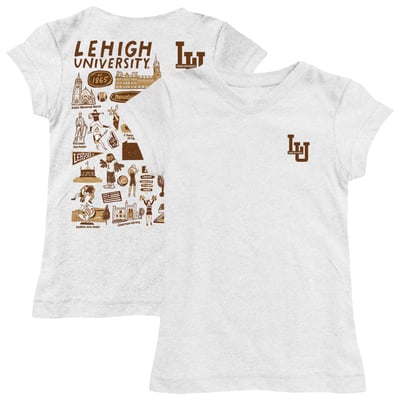  Lehigh Mountain Hawks Vive La Fete Youth Impressions Artwork Fitted T-Shirt - White